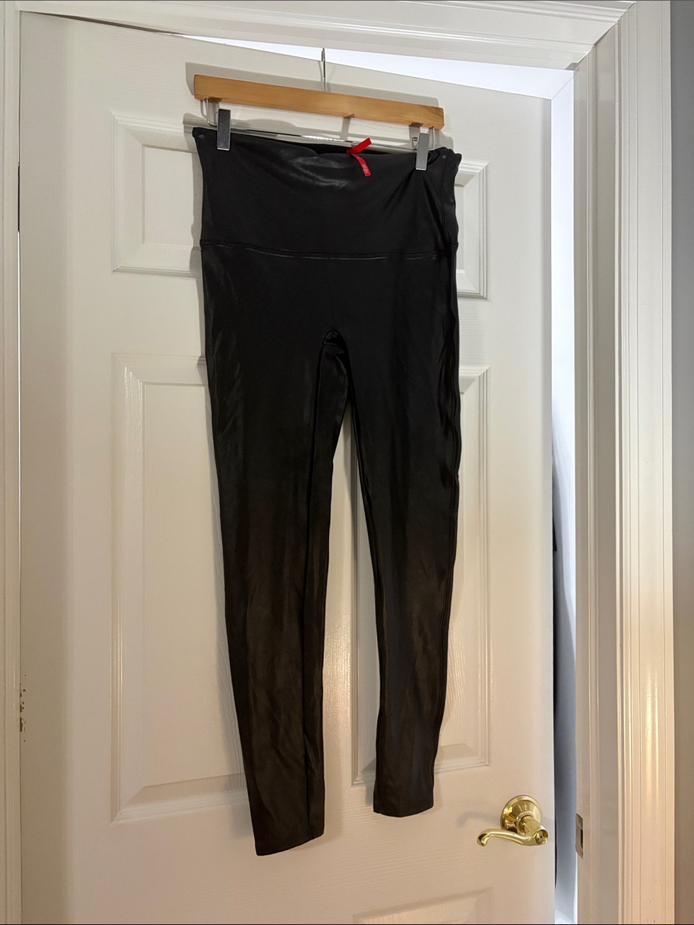 Spanx Black High-Waist Faux Leather Leggings
